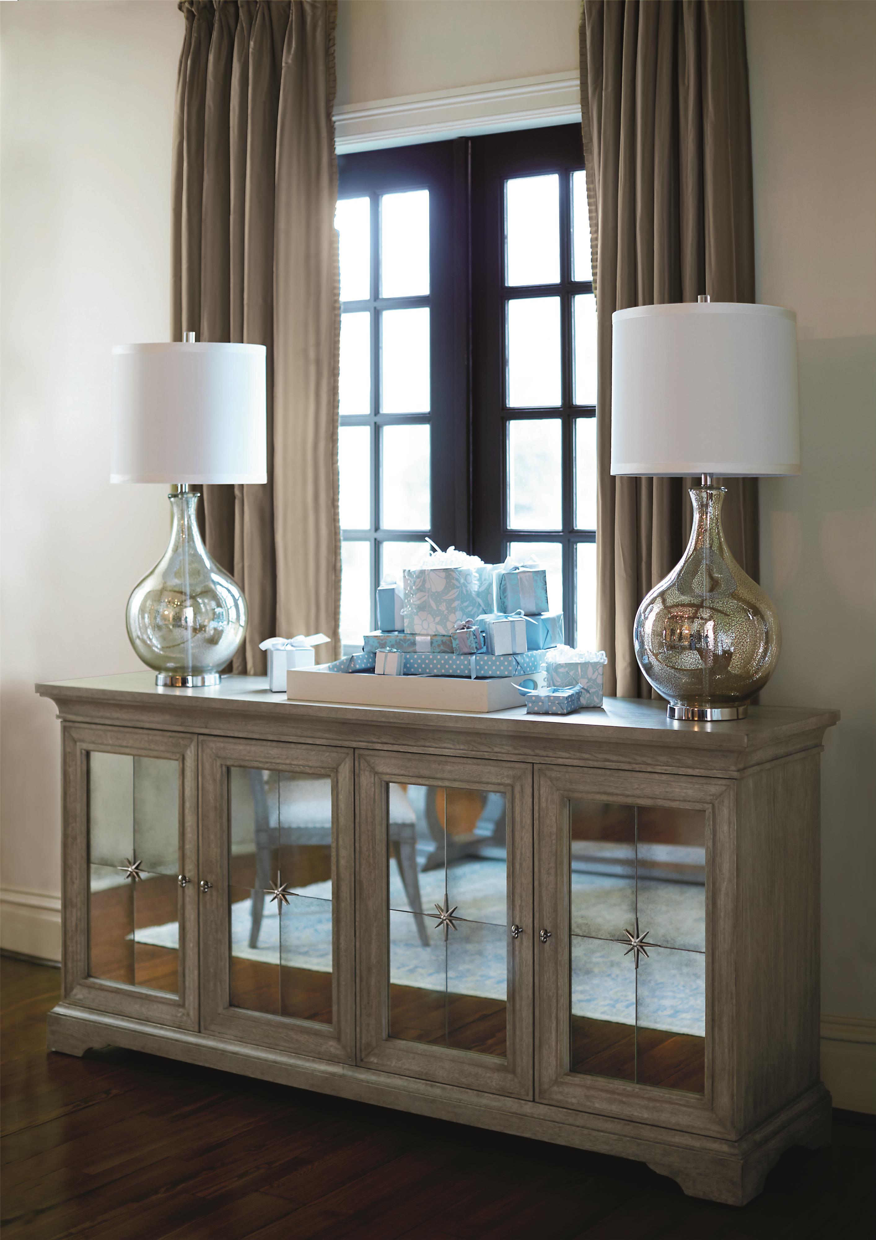 Bernhardt Marquesa 359132 4 Door Buffet with Antique Mirror Panels